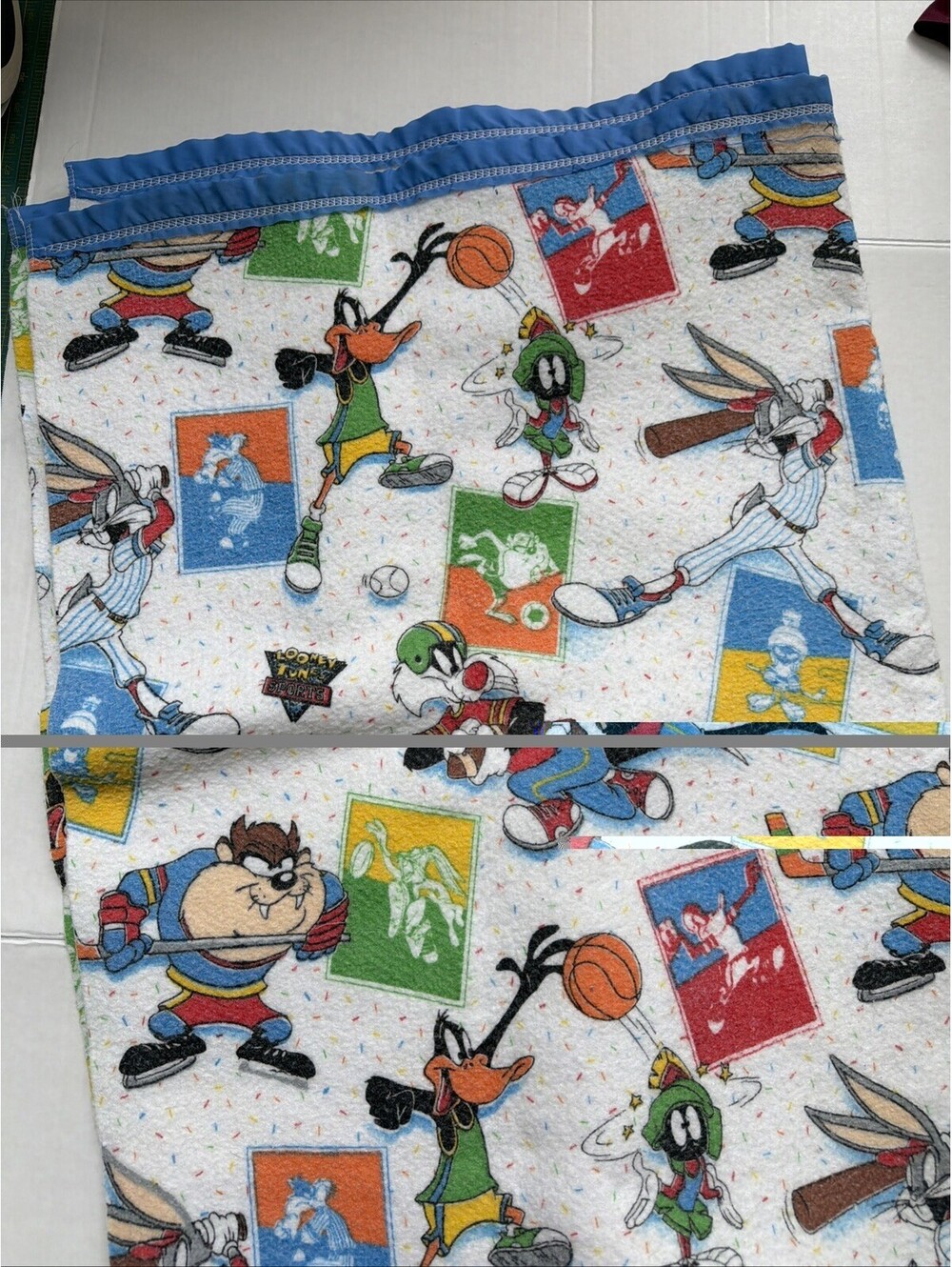 Vintage Blanket Looney Tunes Sports Design Made in USA